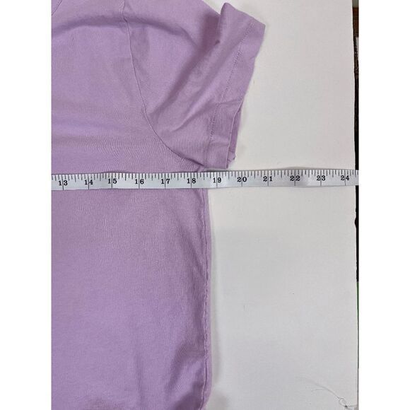 JCrew Womens Ruffled Eyelet Hem Short Sleeve Top Lavender Sz M 100% Cotton - Picture 6 of 9